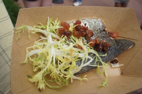 Canada's Seared Rainbow Trout with Bacon, Frisee and Maple Minus 8 Vinaigrette 