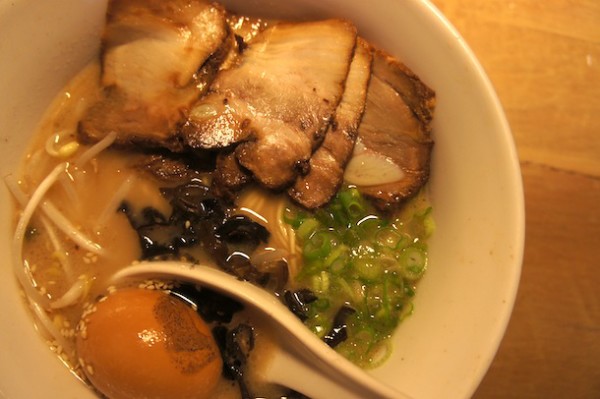 Original Tonkotsu ramen - Sliced cha shu pork, soft boiled egg, fantastic ramen at Umaido