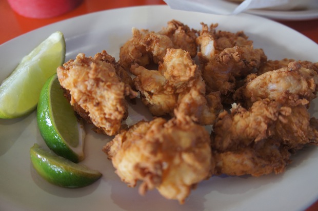 Fried shrimp. Really good...crispy, crunchy, and nice subtle flavors in the fry. Great with some squeeze of lime and a dip in the tartar sauce.