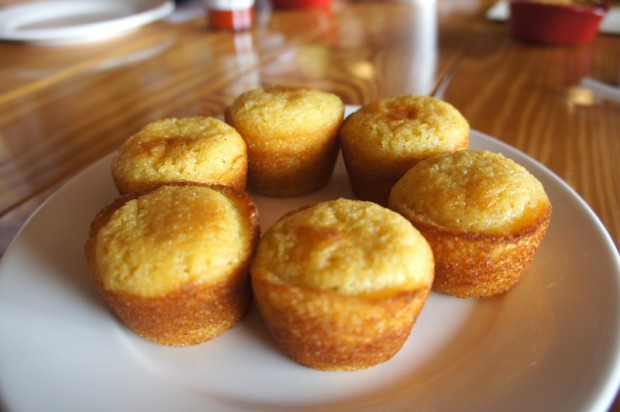 Cornbread - really good - fluffy, light, sweet, some flakes of corn detected