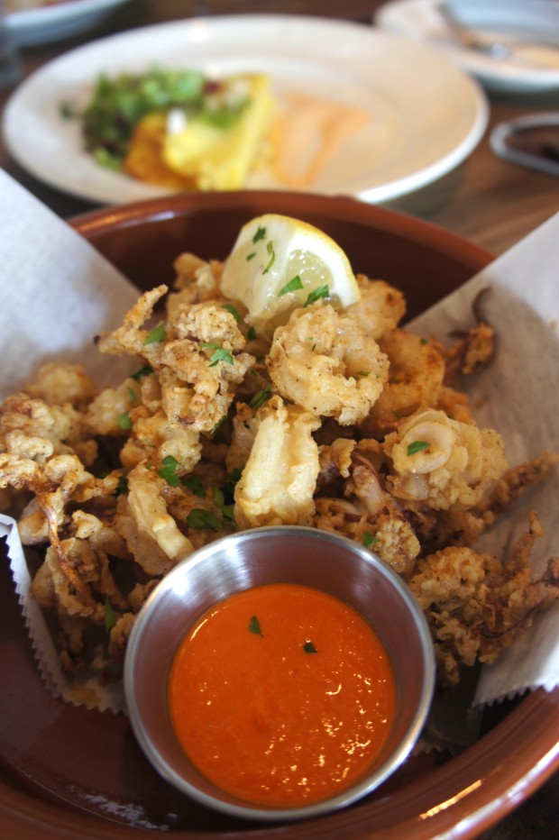 Calamari Fritto - lightly fried with a house made romesco sauce for dipping