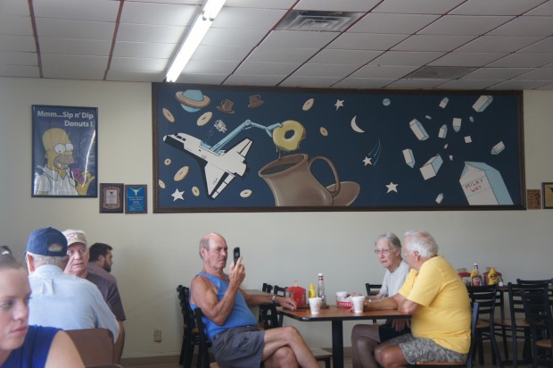 A beautiful mural of space and donuts - note, the big "dipper"