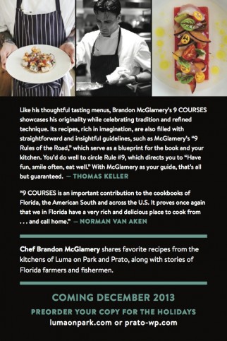 Interview with Chef Brandon McGlamery on “9 Courses”, a new cook book