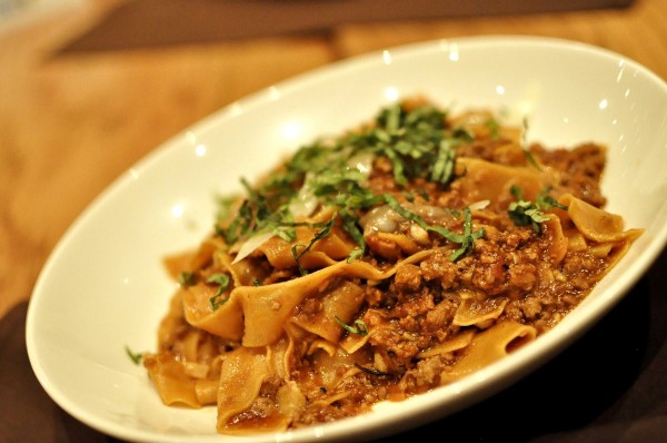 Bolognese - smoked red pepper pappardelle, shaved grana padano