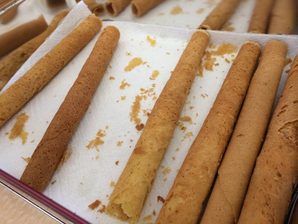 Housemade egg wafer rolls