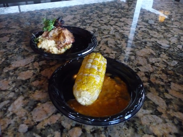 Chicken with Cheese Grits and Roasted Corn