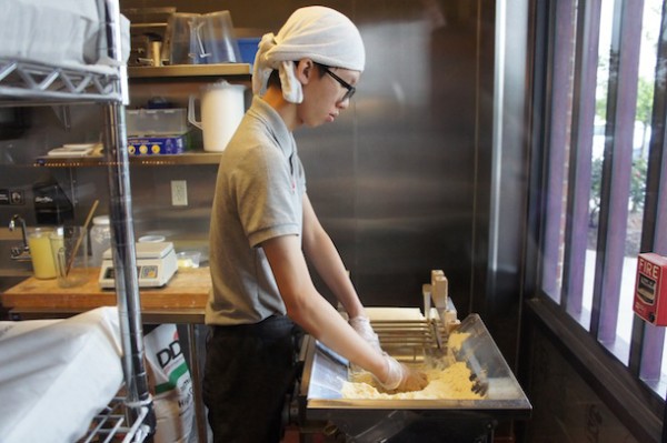 Umaido Ramen - Making noodles by hand in house