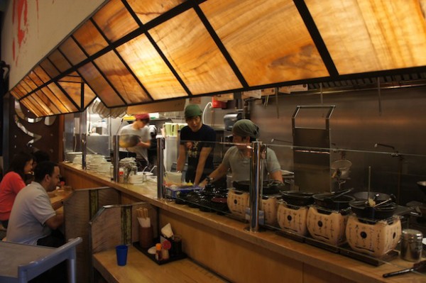 Sit at the bar and watch the ramen chefs at work or towards the back - Umaido