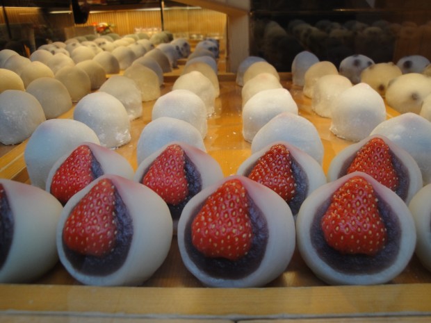 Strawberry mochi in Ginza  - Tokyo, Japan