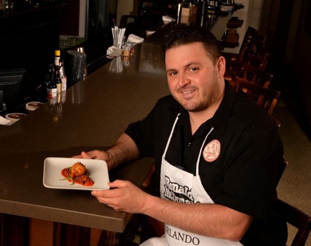Chef James Petrakis – Cask & Larder – Brandade Fritter, Smoke Tomato Bolognese 