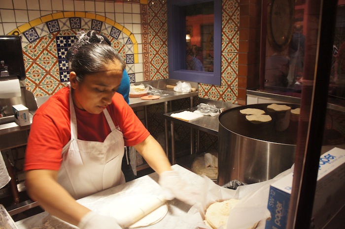 Ladies making fresh tortillas by hand