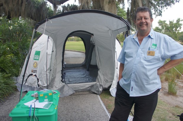 The Shelter Box, one of the charities of Rotary Club at College Park, providing shelters for refugees around the world