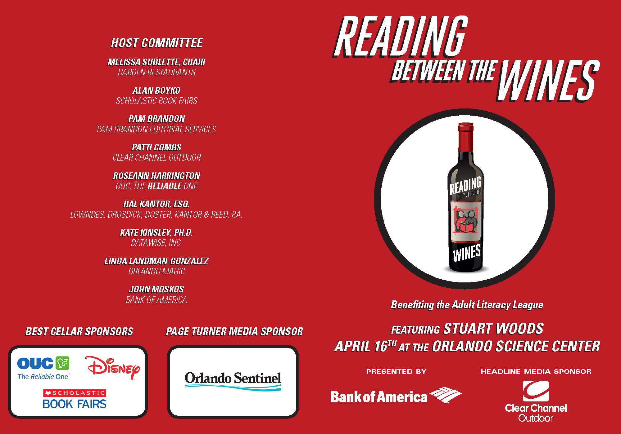 Reading between the Wines – Featuring best-selling author Stuart Woods – April 16, 2014