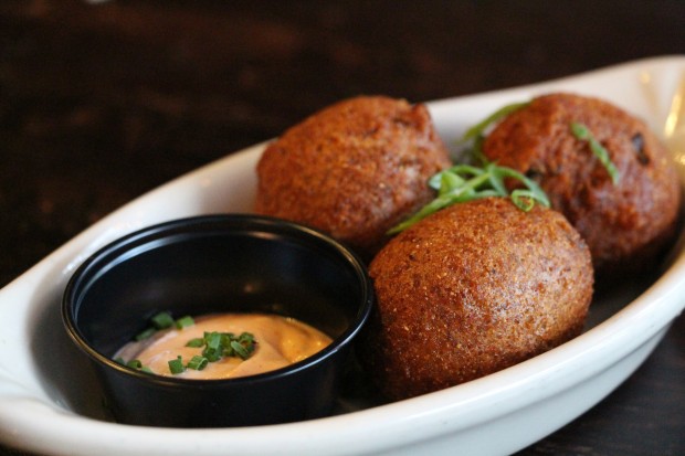 Jalapeño Hushpuppies - Photo by Unique Michael - Typically served with the Alaskan crab legs, but served on the side today at request