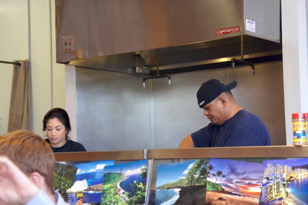 Chef Danny at the helm at Hawaiian Grindz