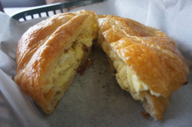 Bacon, egg, and cheese croissant - very good