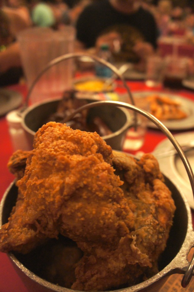 Fresh fried chicken at the Hoop-de-doo
