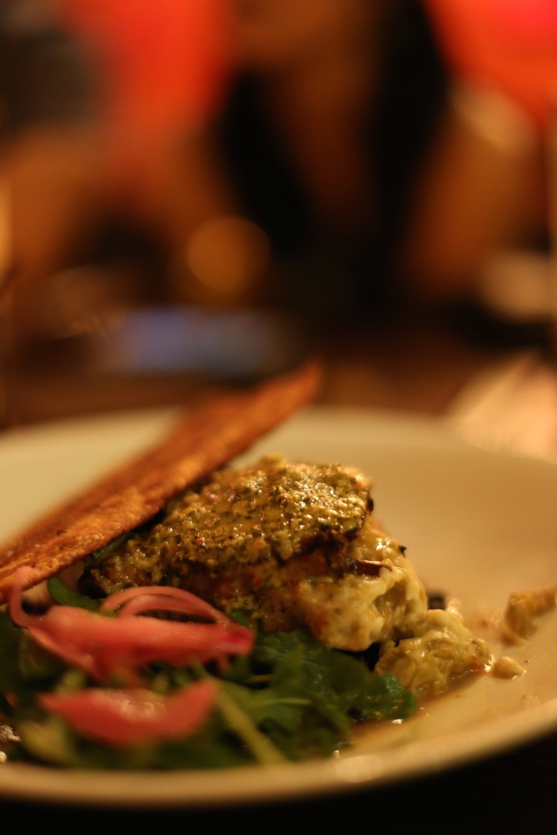 House Aged Chimichurri Ribeye, caramelized onion, arugula salad, brown butter mashed potato, chimichurri 32