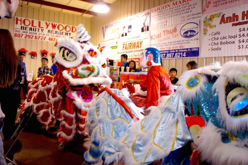 Lion dancers scare away evil spirits and welcome in the new year