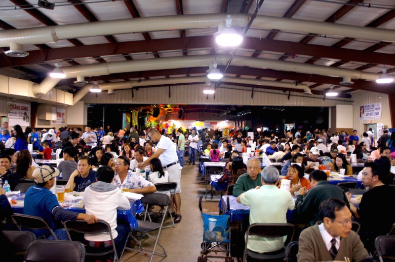 Inside the festival building