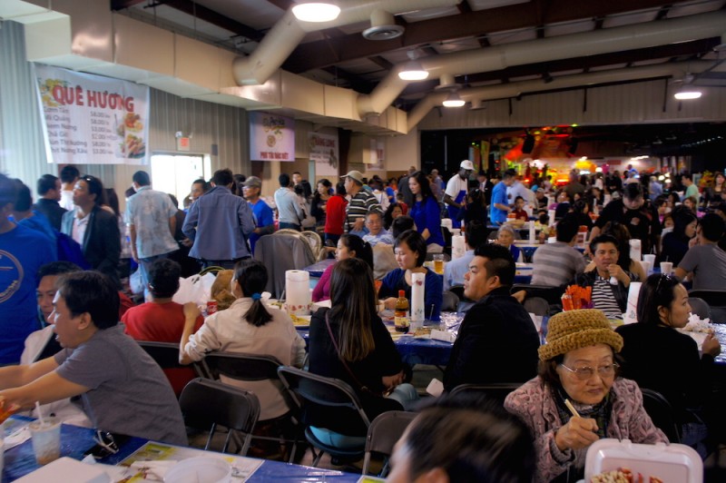 Inside the festival building