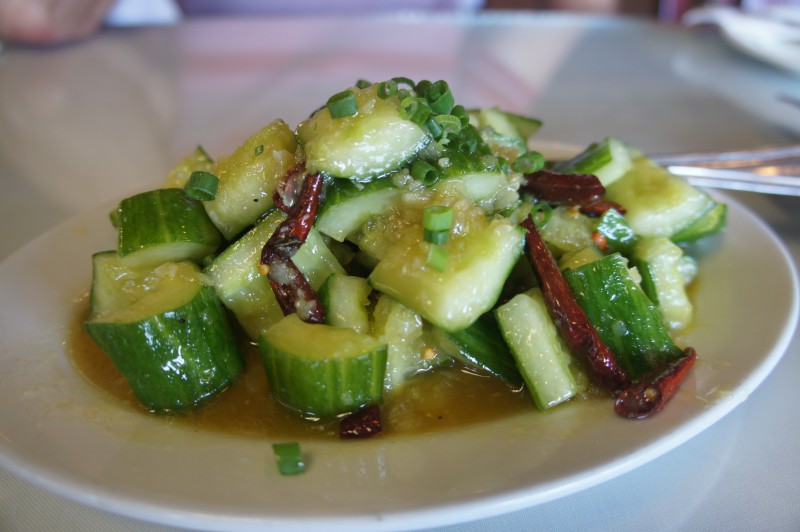 Cucumber with red pepper