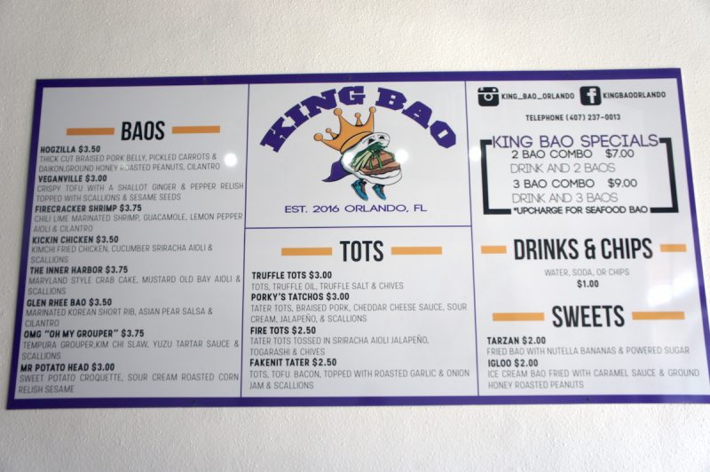 King Bao Menu