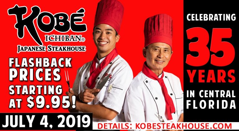 Kobe Steakhouse Celebrates 35 Years in Orlando this July 4th