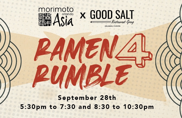 Orlando’s Ramen Rumble 4 returns September 28th at Morimoto Asia presented by the Good Salt Restaurant Group