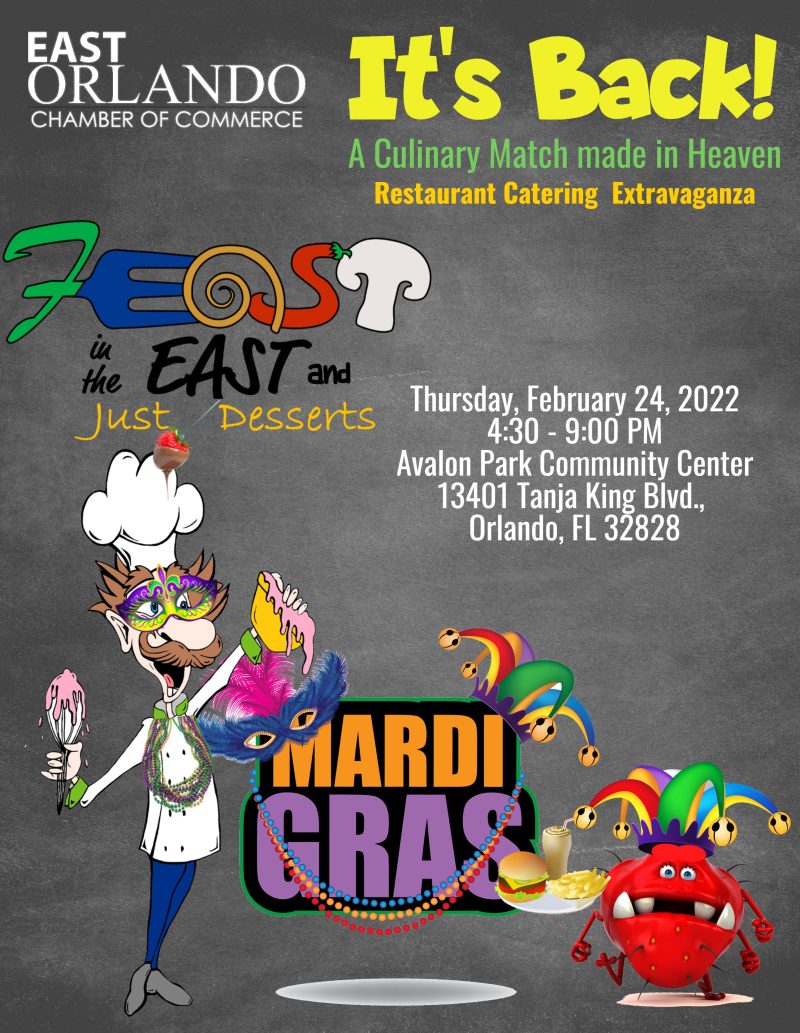 Upcoming Event: Feast in the East presented by East Orlando Chamber of Commerce – February 24th, 2022