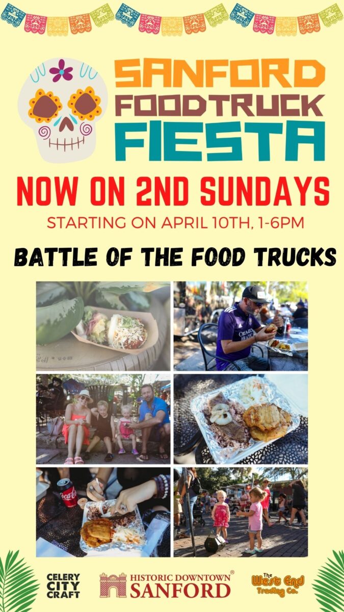 Battle of the Food Trucks in Historic Downtown Sanford – Sunday, April 10, 2022 at 1pm-6pm